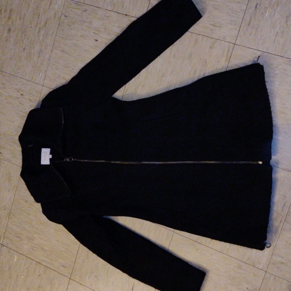 Stylish Black Wool Blend Coat XS